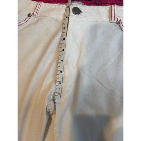 Clear X Rock Womens Jeans Wide Leg Flat Front Mid Rise Cotton White Size 2X - Picture 7 of 10